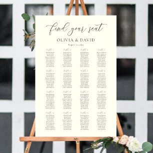 Elfenbeinfarbenskript & Stier 16 Tabelle Seating C Poster