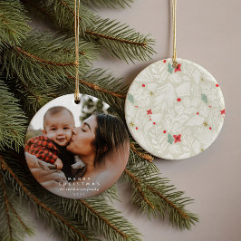 Elfenbeinfestes botanisches Foto Keramik Ornament