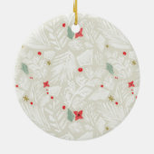 Elfenbeinfestes botanisches Foto Keramik Ornament (Hinten)