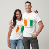 Elfenbeinflagge + Karte + T - Shirt Text (Unisex)