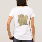Elfenbeinflagge + Karte + T - Shirt Text (Rückseite)
