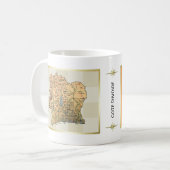 Elfenbeinflagge + Karte Tasse (Vorderseite Links)