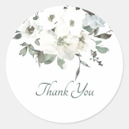 Elfenbeinflora Dank klassischer Rundung Runder Aufkleber