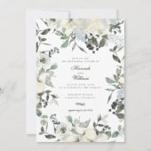 Elfenbeinflora Hochzeit Probe Dinner Einladung (Vorderseite)