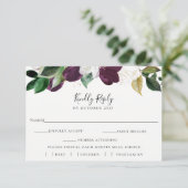 Elfenbeinflora-Hochzeit RSVP Wahlkarte (Stehend Vorderseite)