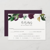 Elfenbeinflora-Hochzeit RSVP Wahlkarte (Vorne/Hinten)