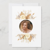 Elfenbeinflora Pampas Grass Palm Foto 50. Geburtst Einladung (Rückseite)