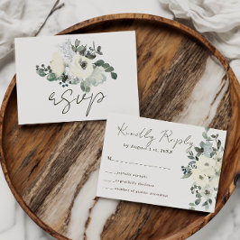 Elfenbeinflora Rustikale Geburtstagsfeier RSVP Karte