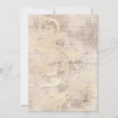 Elfenbeinflora - Rustikale Hochzeitseinladung Einladung (Rückseite)