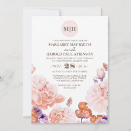 Elfenbeinflora Vintag Eleganter Garten Hochzeit Einladung