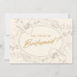 Elfenbeinflora wird meine Brautjungfrau sein Einladung