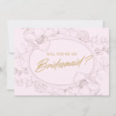 Elfenbeinflora wird meine Brautjungfrau sein Einladung (Vorderseite)