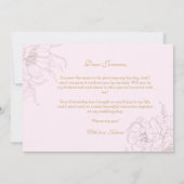 Elfenbeinflora wird meine Brautjungfrau sein Einladung (Rückseite)