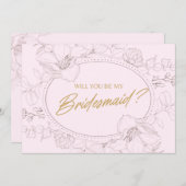 Elfenbeinflora wird meine Brautjungfrau sein Einladung (Vorne/Hinten)