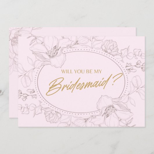 Elfenbeinflora wird meine Brautjungfrau sein Einladung (Vorne/Hinten)