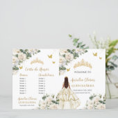 Elfenbeinfloral Quinceanera Ordensprogramm (Stehend Vorderseite)