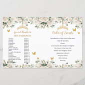 Elfenbeinfloral Quinceanera Ordensprogramm (Rückseite)