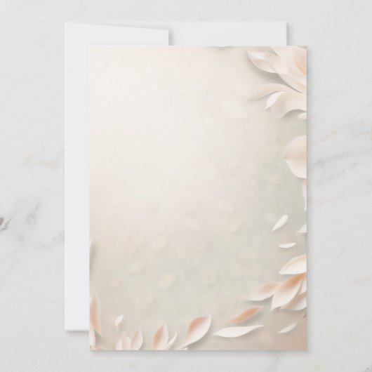 Elfenbeinflorale, die zu einer Hochzeit einladen Einladung (Rückseite)