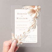 Elfenbeinflorale fließend Acrylhochzeit Einladung (Insitu (Handheld))