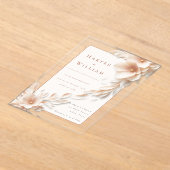 Elfenbeinflorale fließend Acrylhochzeit Einladung (Ablage )