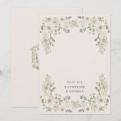 Elfenbeinflorengarten Elegante Hochzeit Dankeskarte (Vorne/Hinten)