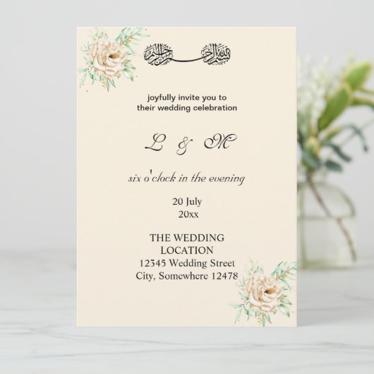 Elfenbeinformulierung, einfach mit Monogramm (Stehend Vorderseite)