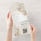 Elfenbeingarten Herbst Botanische Hochzeit All In One Einladung (Abreißen)