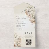 Elfenbeingarten Herbst Botanische Hochzeit All In One Einladung (Innen Boden)