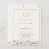 Elfenbeingeflochtener Hochzeitskranz mit Monogramm (Vorderseite)