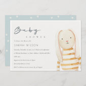 Elfenbeingelbe Bunny Bunny Soft Toy Baby Dusche e Dankeskarte (Vorne/Hinten)