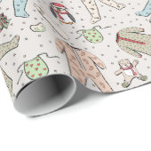 Elfenbeingeschlecht - Neutrale Winterferien Geschenkpapier (Rolleneckpunkt)