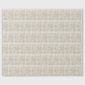 Elfenbeingestickte Blumen Geschenkpapier (Flach)