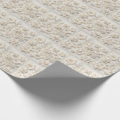 Elfenbeingestickte Blumen Geschenkpapier (Ecke)
