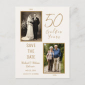 Elfenbeingold 50. Jubiläum Vormerktermin Postkarte (Vorderseite)