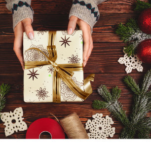 Elfenbeingold Geschenkpapier Set