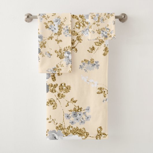 Elfenbeingold Glitzer Badhandtuch Set (Insitu)