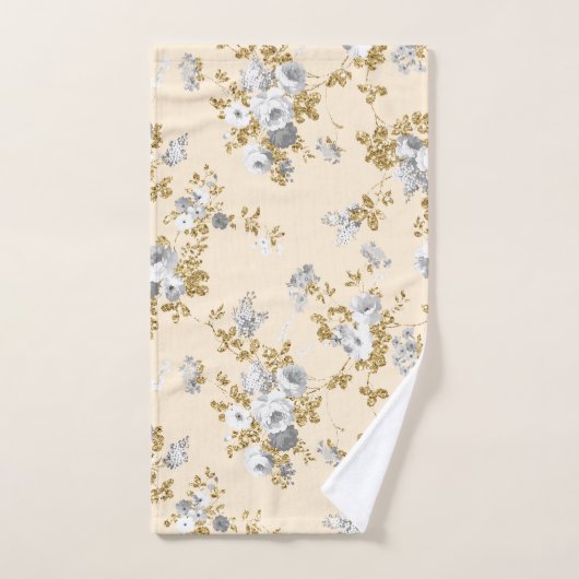 Elfenbeingold Glitzer Badhandtuch Set (Handtuch)