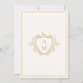 Elfenbeingold klassisches formelles Monogrammwappe Einladung (Rückseite)