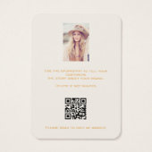 Elfenbeingold-Schmuck-Ohrhänger-Foto-QR-Displaykar (Rückseite)