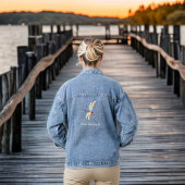 Elfenbeingold und Lila Libelle mit Monogrammname Jeansjacke