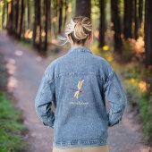 Elfenbeingold und Lila Libelle mit Monogrammname Jeansjacke