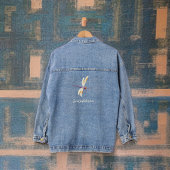 Elfenbeingold und Lila Libelle mit Monogrammname Jeansjacke