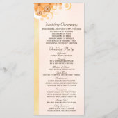 Elfenbeingold und Peach Floral Slim Wedding Progra Programm (Rückseite)