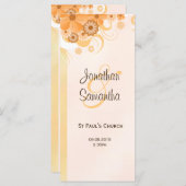 Elfenbeingold und Peach Floral Slim Wedding Progra Programm (Vorne/Hinten)