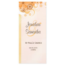 Elfenbeingold und Peach Floral Slim Wedding Progra