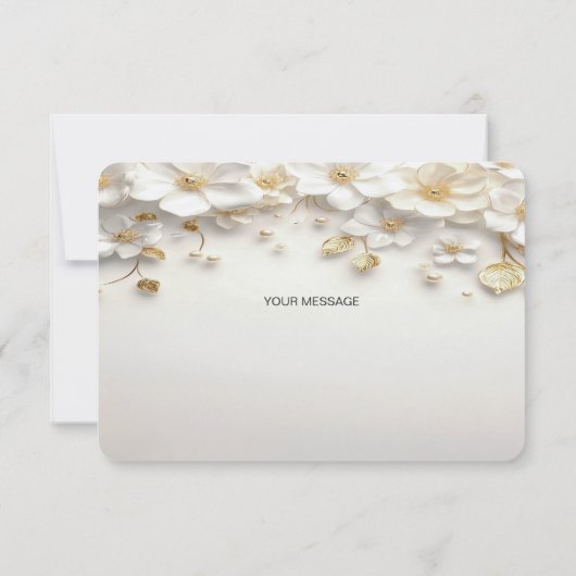 Elfenbeingoldblüten - Blätter Danke-Card Dankeskarte (Rückseite)