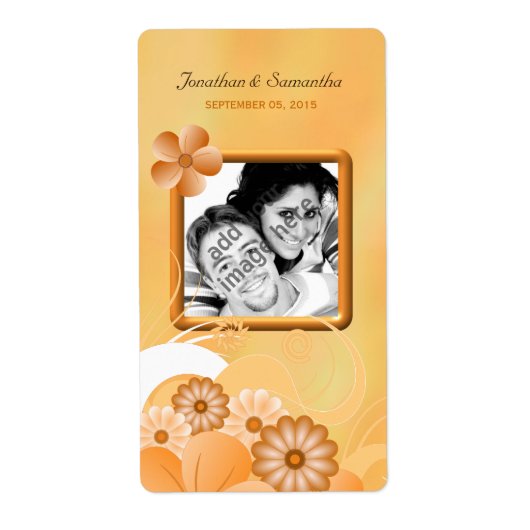 Elfenbeingoldblütenhochzeiten Foto für Weinmarken (Vorne)