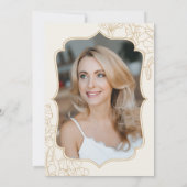 Elfenbeingoldene Foto 50. Geburtstagsparty Einladung (Rückseite)