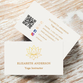 Elfenbeingoldene Lotosblume Yoga-Lehrer Visitenkarte