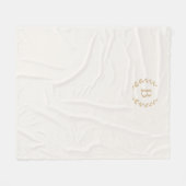 Elfenbeingoldene monogrammverzierte Girlande elega Fleecedecke (Vorderseite (Horizontal))